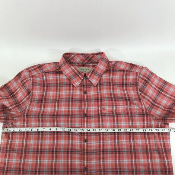 Exofficio Short Sleeve Button Up Shirt Men's XXL Plaid Pocket Outdoor Fishing - Picture 7 of 12